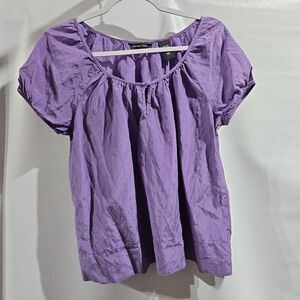 New York & Company Violet Silk Cotton Top Sz Small NWOT